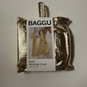 BAGGU BABY metallic gold Reusable Shopping Bag Limited JAPAN